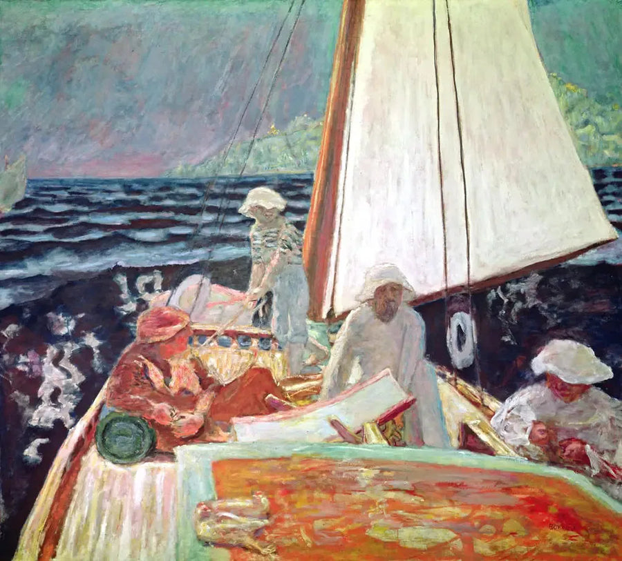 Signac og vennene hans i båt - Pierre Bonnard