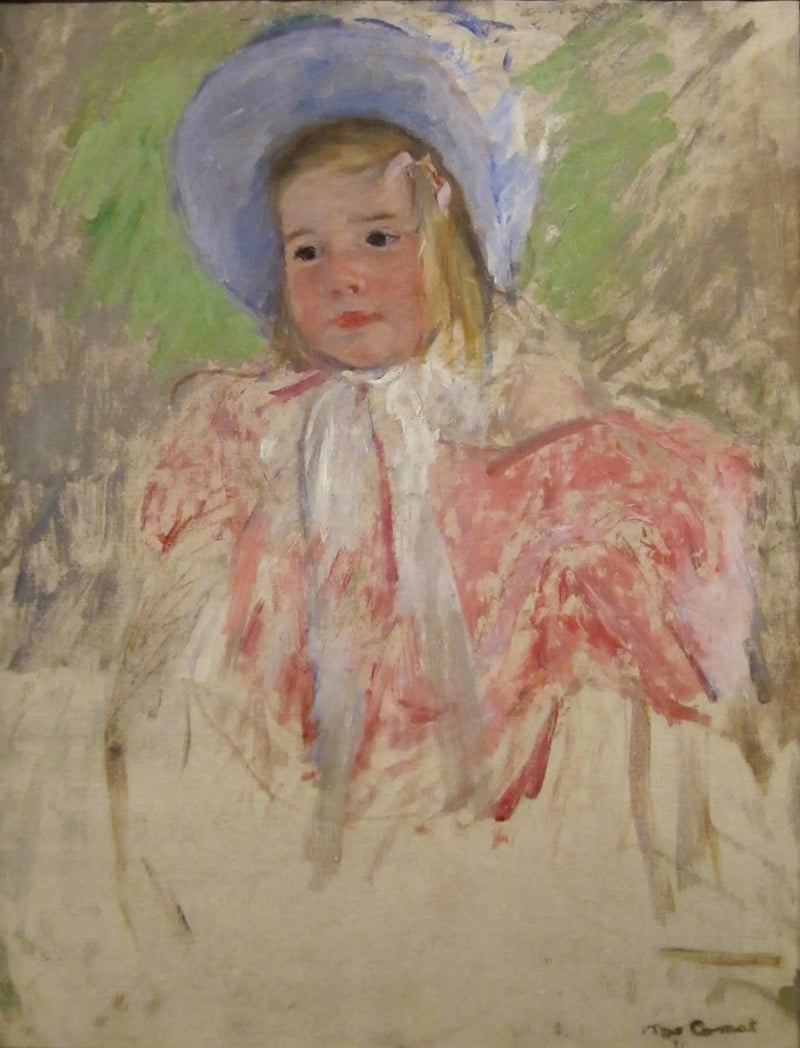Simone med blått hodeplagg (nr. 1) - Mary Cassatt