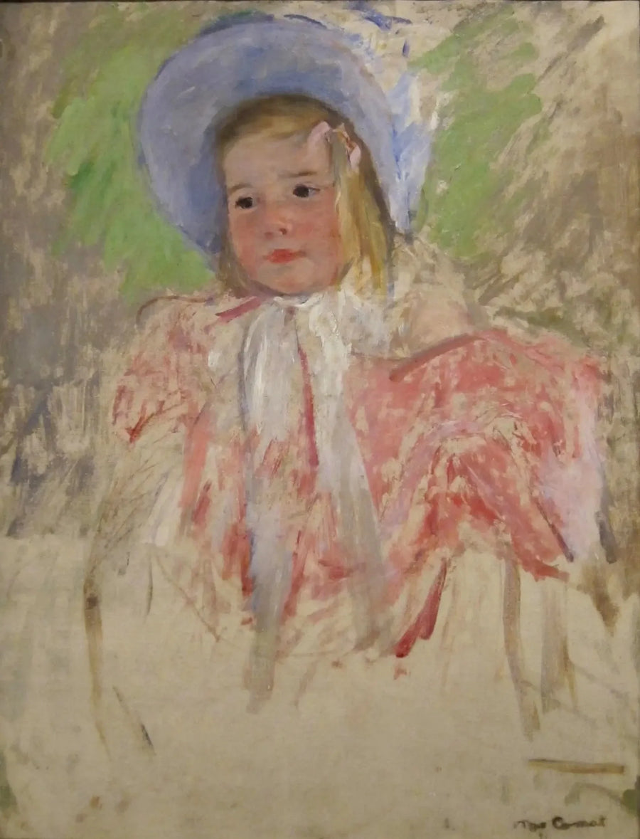 Simone med blått hodeplagg (nr. 1) - Mary Cassatt