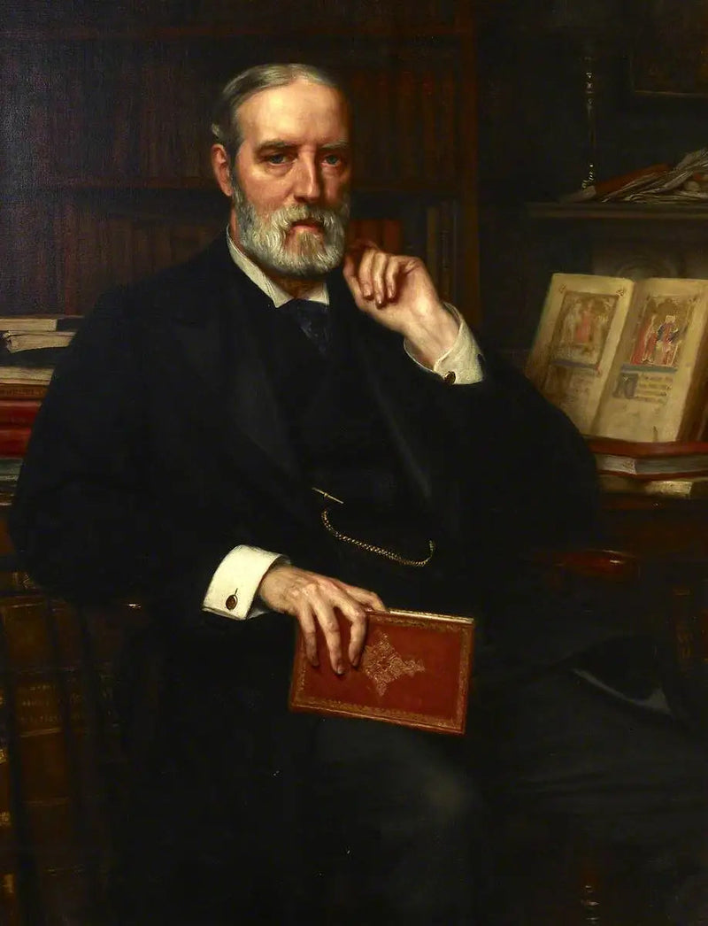 Sir Edward Maunde Thompson (1840–1929), direktør og hovedbibliotekar (1888–1909) - Edward Poynter

Source:
Sir Edward Maunde Thompson (1840–1929), directeur et bibliothécaire principal (1888–1909) - Edward Poynter