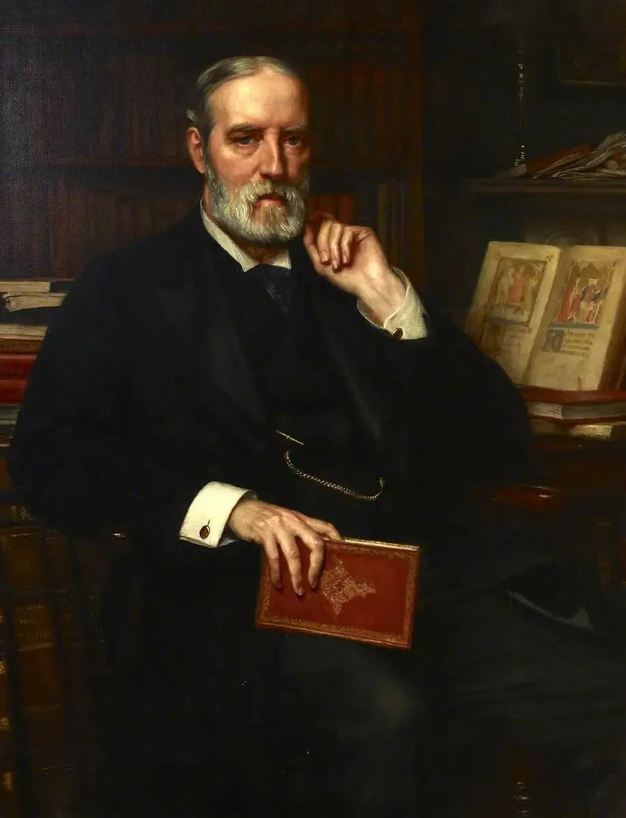 Sir Edward Maunde Thompson (1840–1929), direktør og hovedbibliotekar (1888–1909) - Edward Poynter

Source:
Sir Edward Maunde Thompson (1840–1929), directeur et bibliothécaire principal (1888–1909) - Edward Poynter