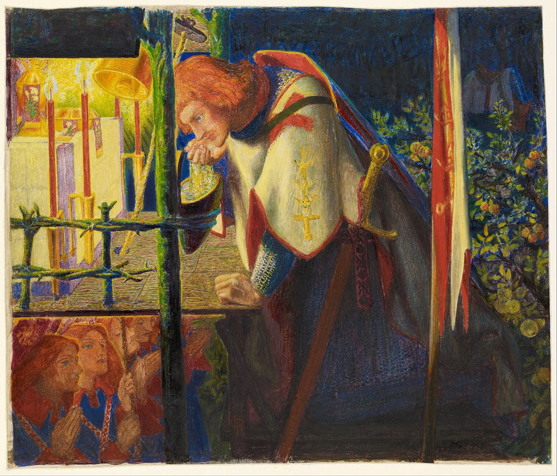 Sir Galahad i den forfalne kapell - Dante Gabriel Rossetti