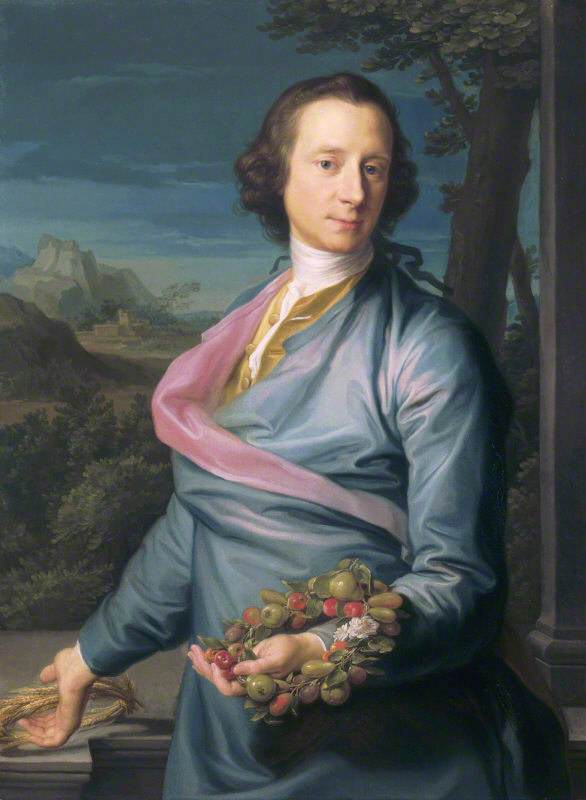 Sir Matthew Fetherstonhaugh, 1. baronett, parlamentsmedlem (1714-1774) med kranser av frukt og mais - Pompeo Batoni
