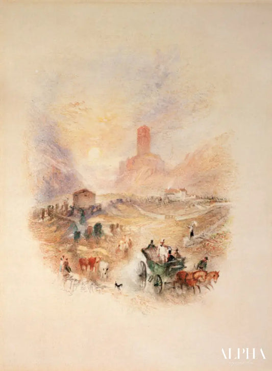 Sir Walter Scott visitant la tour Smallholm - William Turner - Reproductions de tableaux et peintures haut de gamme