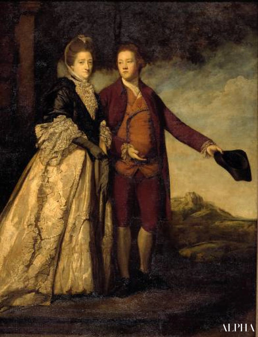 Sir Watkin Williams-Wynn et sa mère - Joshua Reynolds - Reproductions de tableaux et peintures haut de gamme