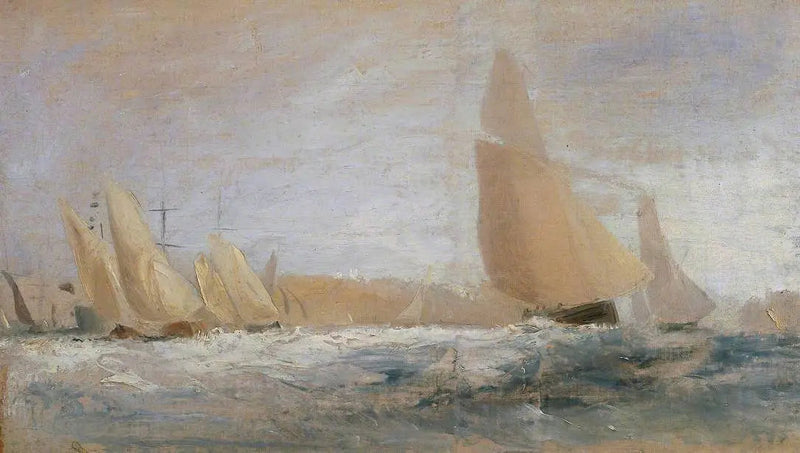 Skisse for 'East Cowes Castle, regattaen som slår til vind' Nr. 1 - J. M. W. Turner