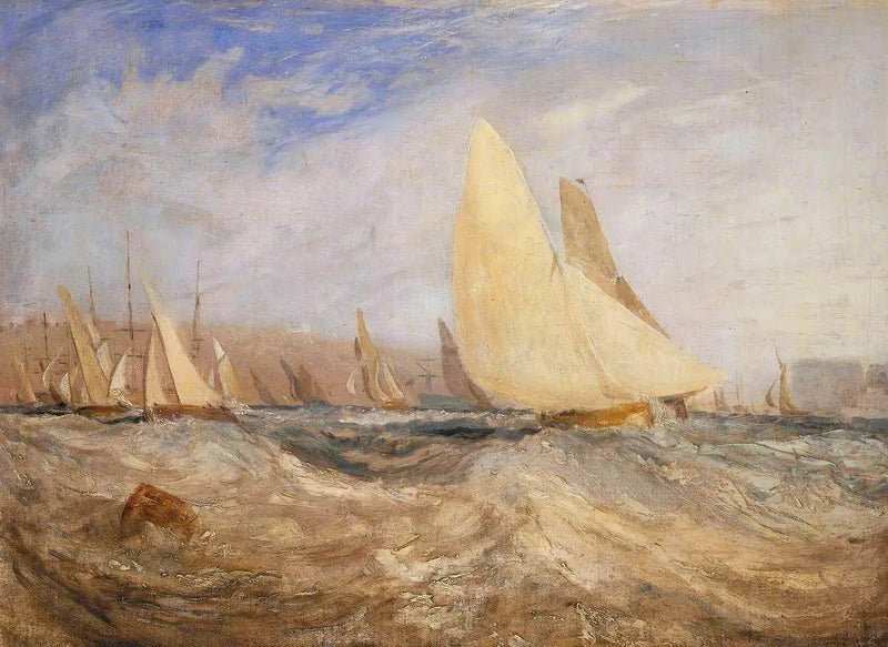 Skisse for 'East Cowes Castle, regattaen som slår til vind' nr. 2 - J. M. W. Turner