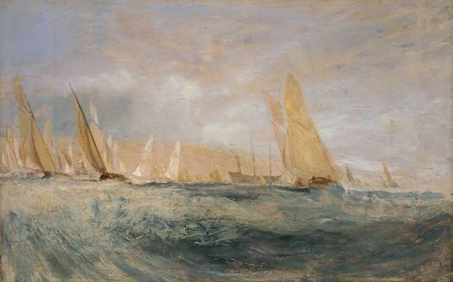Skisse for 'East Cowes Castle, regattaen som slår til vind' Nr. 3 - J. M. W. Turner