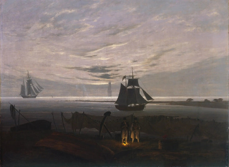 Kveld på stranden ved Østersjøen - Caspar David Friedrich