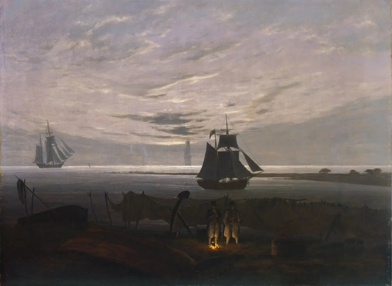 Kveld på stranden ved Østersjøen - Caspar David Friedrich