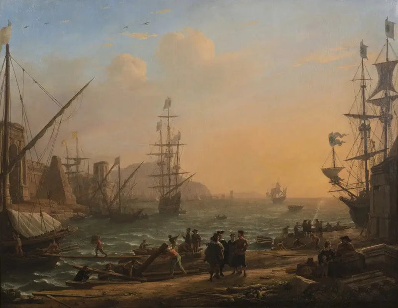 Kveld: En havneutsikt ved solnedgang - Claude Lorrain