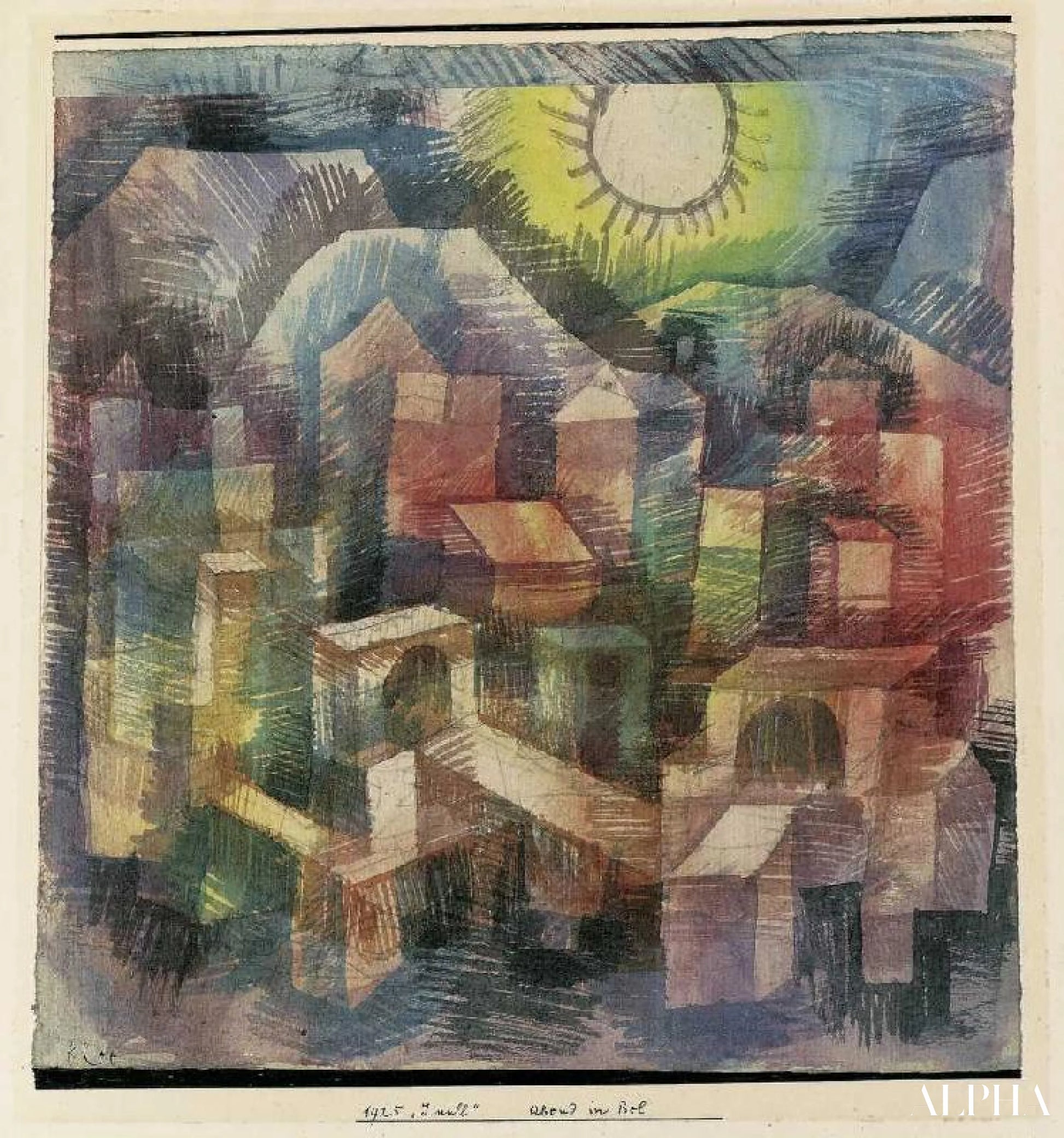 Kveld i Bol - Paul Klee - Høykvalitets reproduksjoner av malerier og bilder