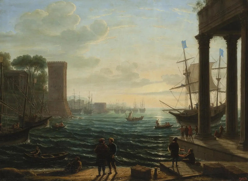 Kveld ved havnen - Claude Lorrain