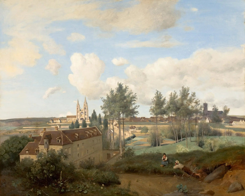 Soissons sett fra M. Henrys fabrikk - Jean-Baptiste Camille Corot