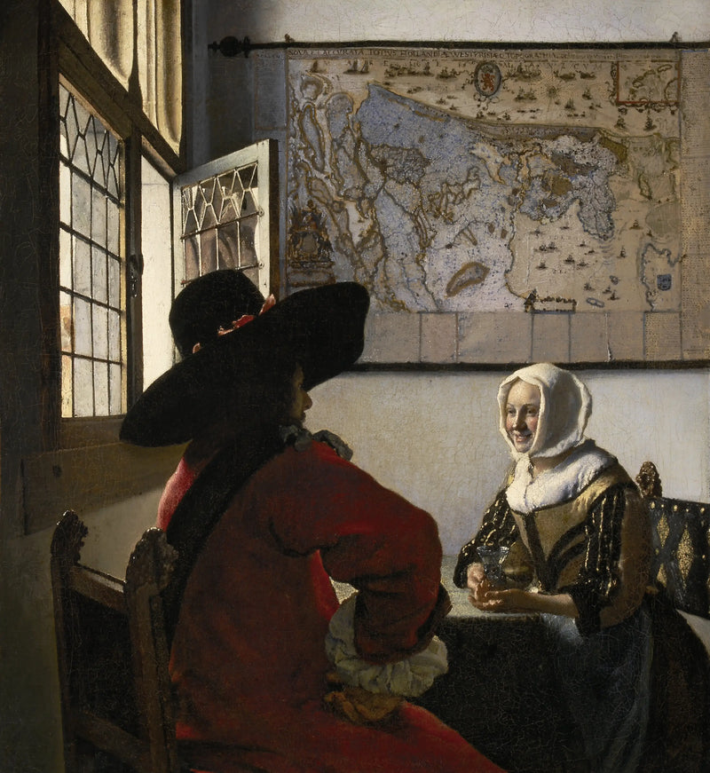 Soldat og ung jente som ler - Johannes Vermeer