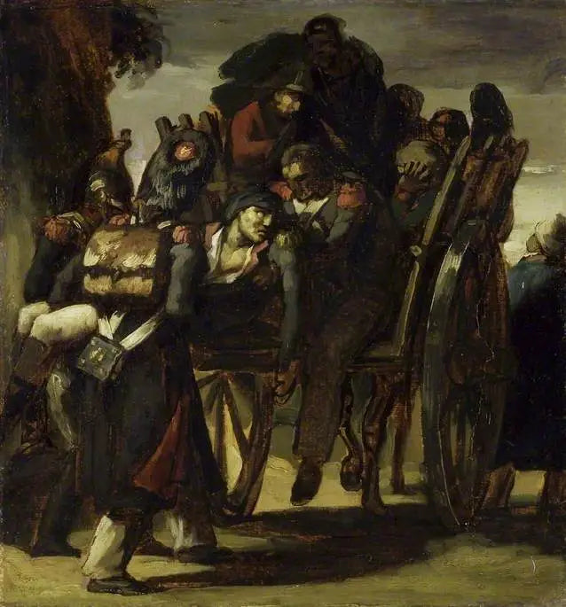 Sårede soldater i en vogn - Théodore Géricault