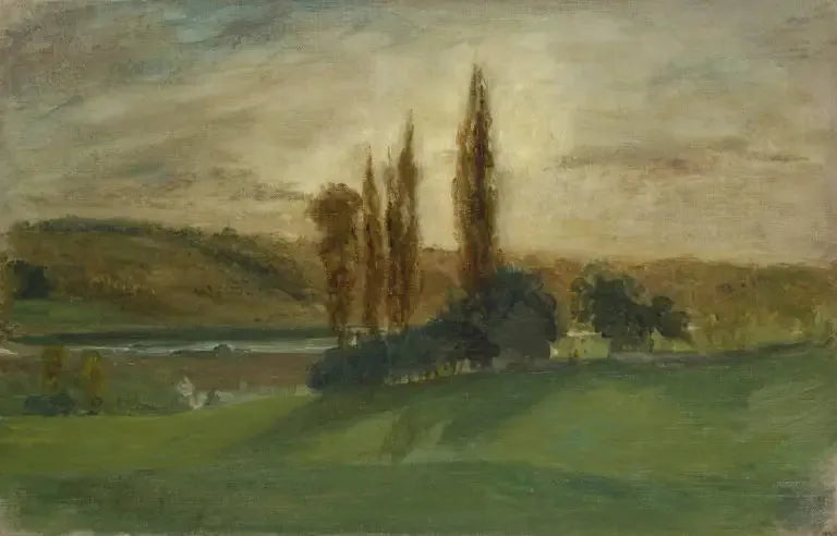 Solnedgang i Champrosay - Eugène Delacroix