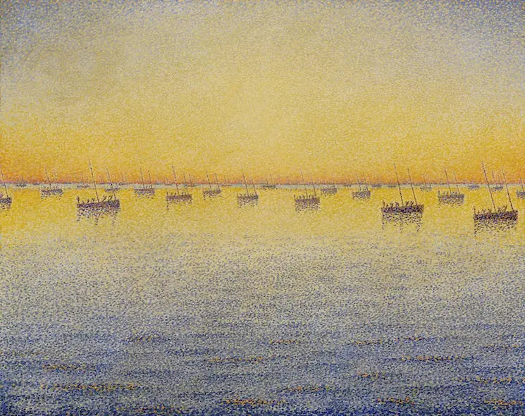 Solnedgang, sardinfiske, Concarneau - Paul Signac