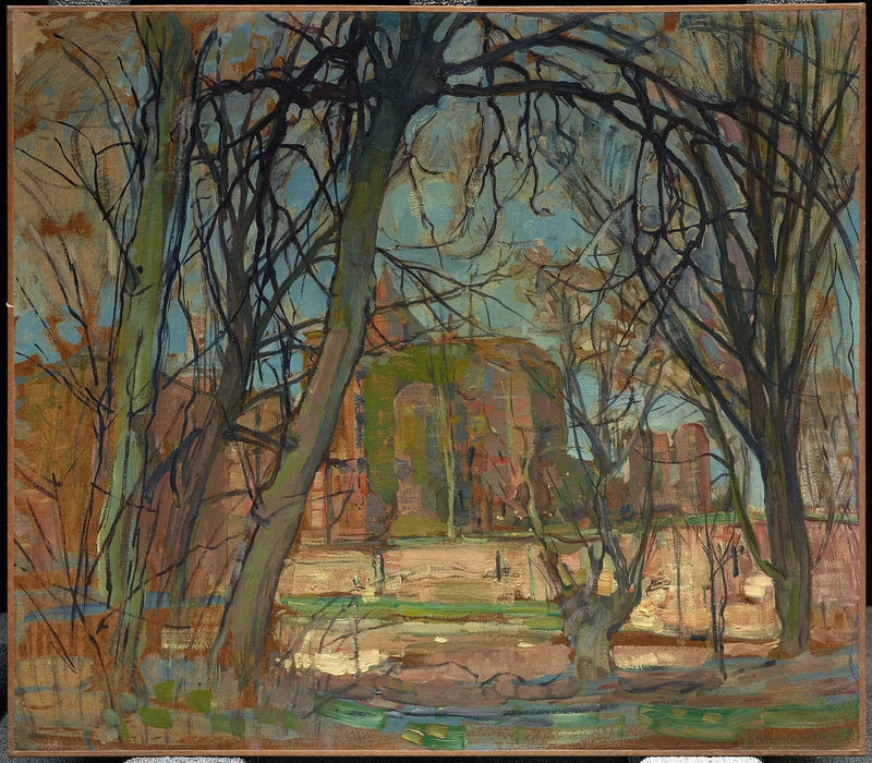 Vårsol (Lentezon): Ruinen av Brederode-slottet - Piet Mondrian