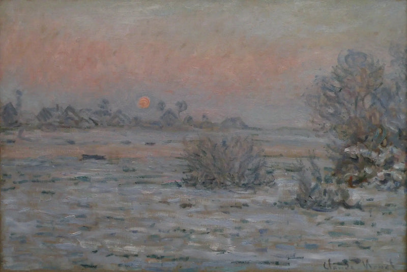 Vinter sol i Lavacourt - Claude Monet