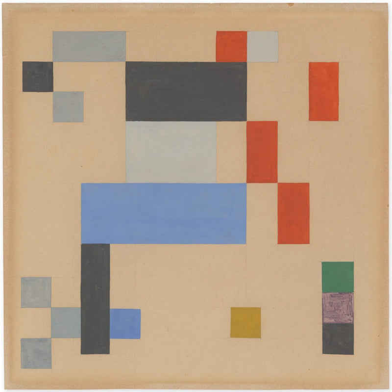Composition verticale-horizontale sur fond blanc - Sophie Taeuber-Arp