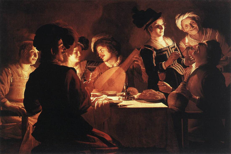 Middag med en lutspiller - Gerrit van Honthorst
