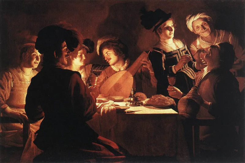 Middag med en lutspiller - Gerrit van Honthorst
