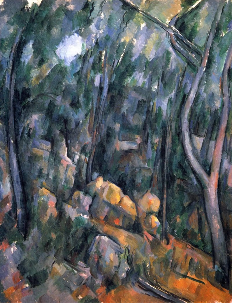 Underskog foran grottene over Château Noir - Paul Cézanne