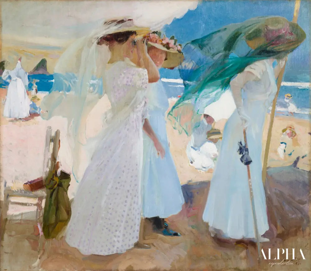 Sous l'auvent, Zarauz - Sorolla - Reproductions de tableaux et peintures haut de gamme