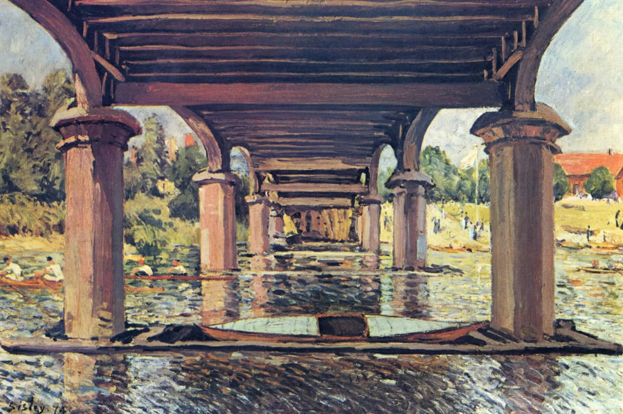 Under Hampton Court-broen - Alfred Sisley