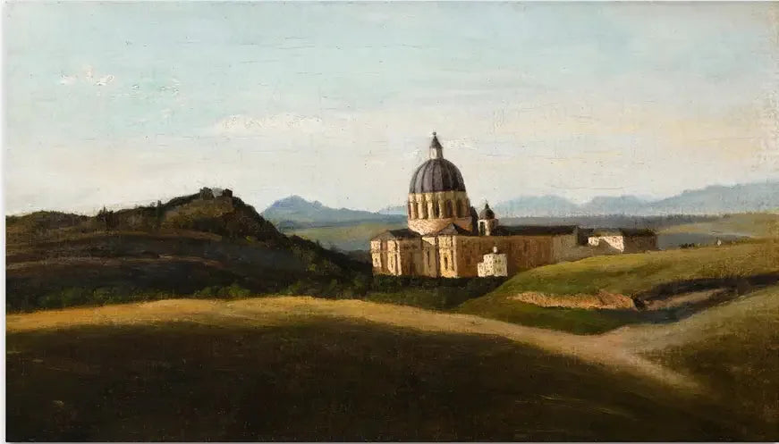 Souvenir fra Italia - Vatikanet og Peterskirken utenfor murene - Jean-Baptiste Camille Corot