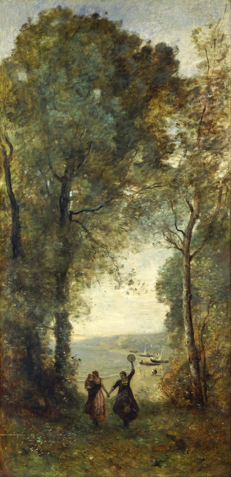 Minne fra Naples-stranden - Jean-Baptiste Camille Corot