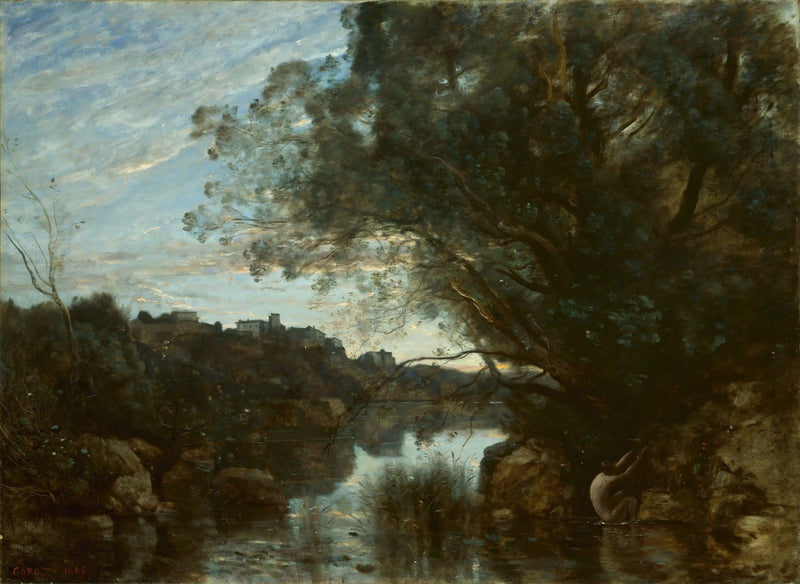 Souvenir fra omgivelsene rundt Nemi-sjøen - Jean-Baptiste Camille Corot