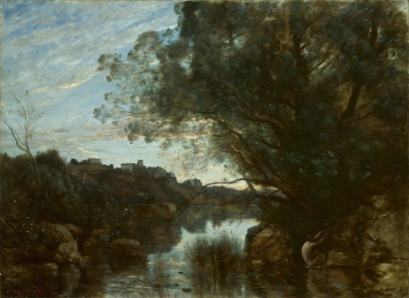 Souvenir fra omgivelsene rundt Nemi-sjøen - Jean-Baptiste Camille Corot