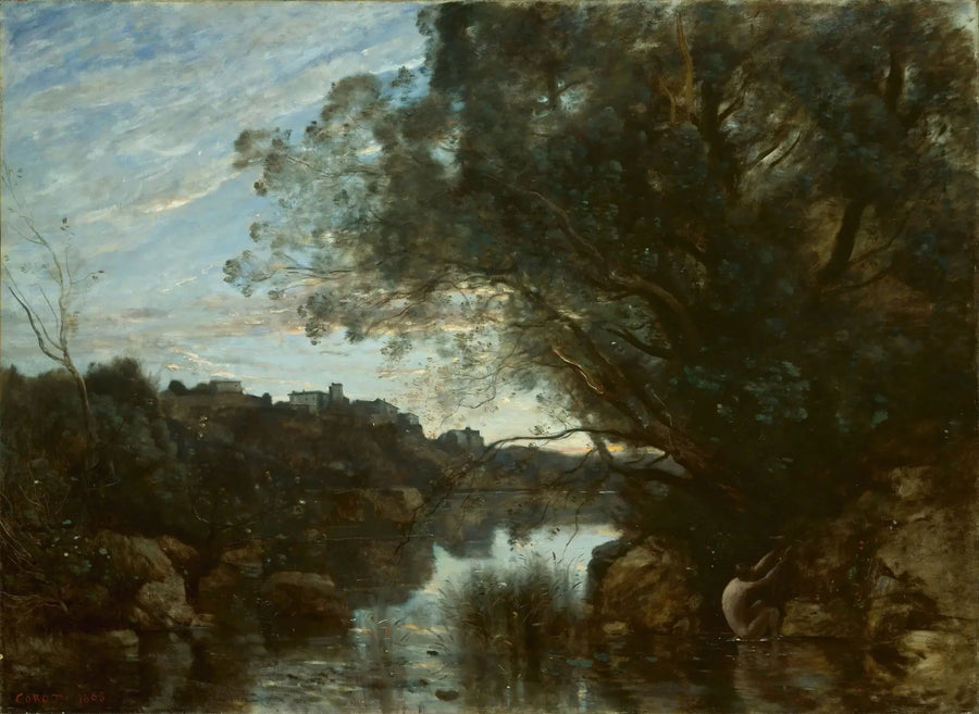 Souvenir fra omgivelsene rundt Nemi-sjøen - Jean-Baptiste Camille Corot