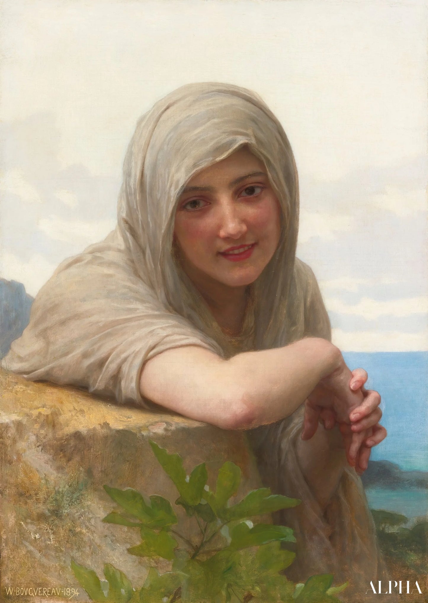 Souvenir - William Bouguereau Reproduksjoner av oljemalerier
