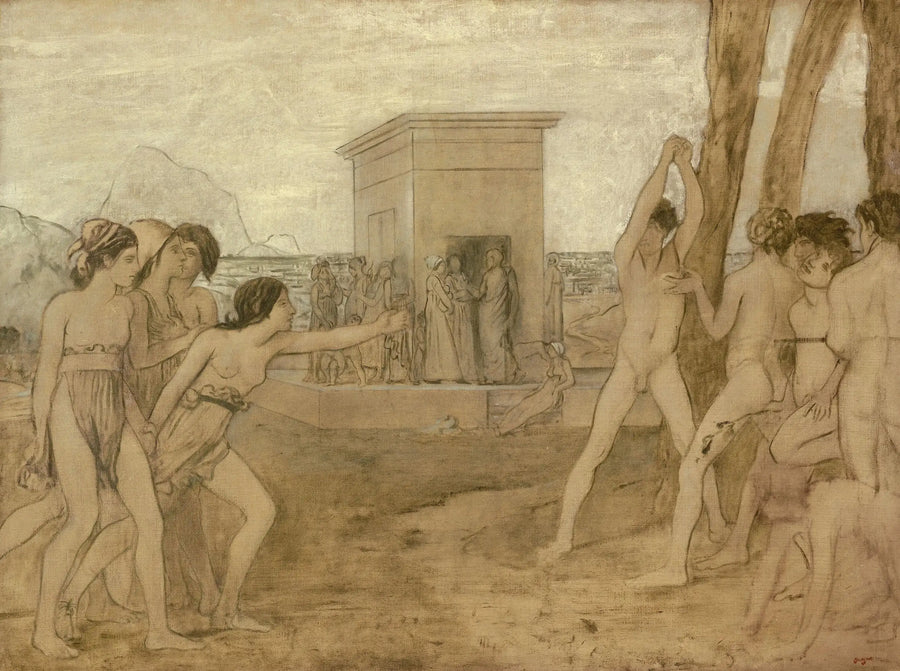 De spartaniske jentene utfordrer guttene - Edgar Degas