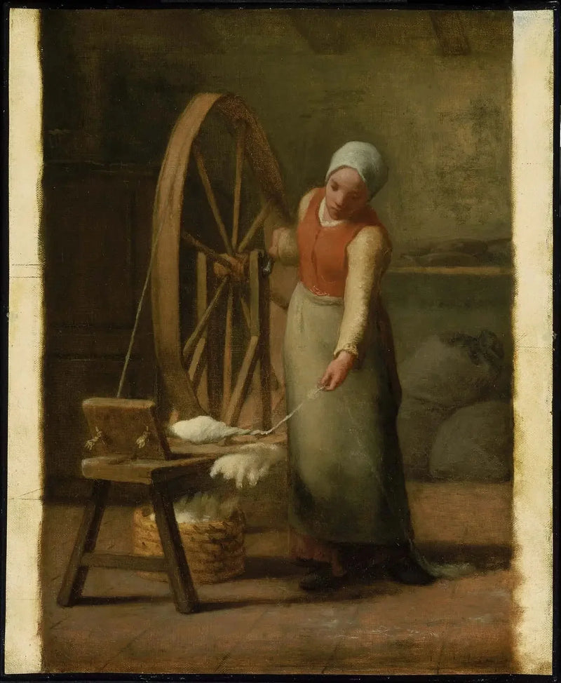 Stående spinner - Jean-François Millet
