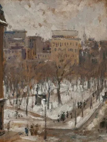 Kvarter i Paris, snøvær - Gustave Caillebotte
