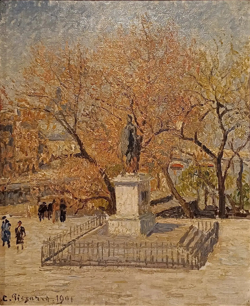 Statue av Henrik IV, tidlig vår - Camille Pissarro