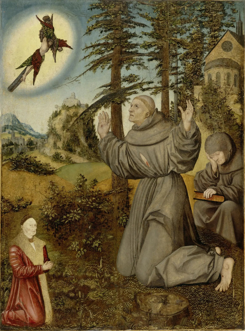 Stigmatisering av Saint François - Lucas Cranach den eldre