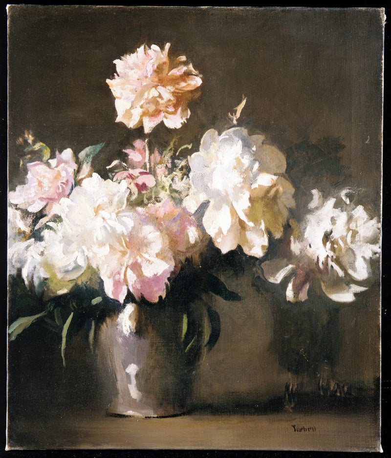 Stilleben: Vase med peoner - Edmund Charles Tarbell