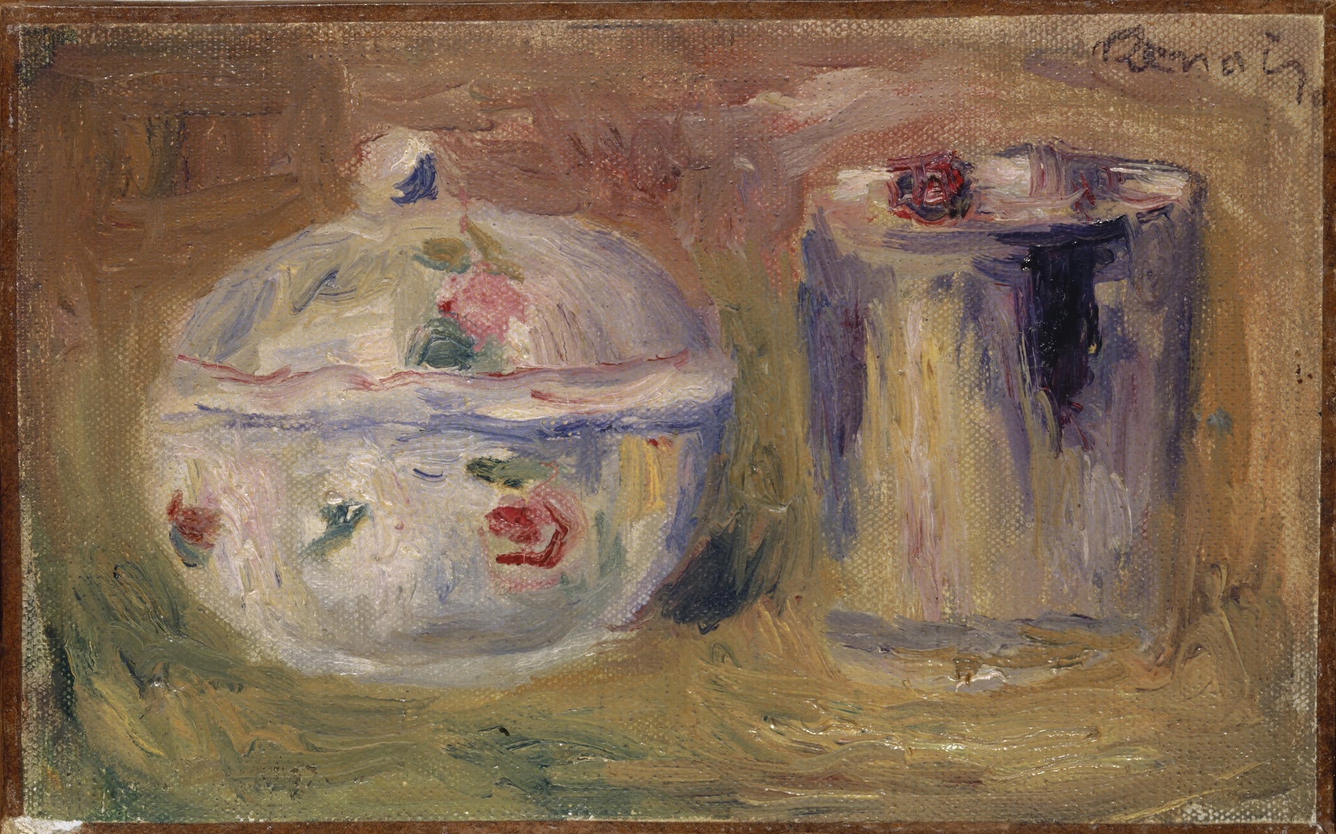Sucrier et timbale de Renoir, vers 1900, Kunstmuseum Basel – reproduction peinture à l’huile sur toile