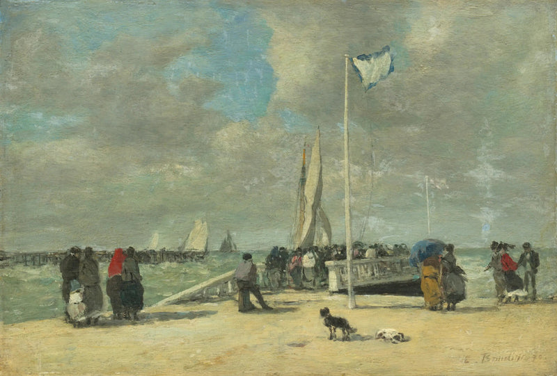 På bryggen - Eugène Boudin