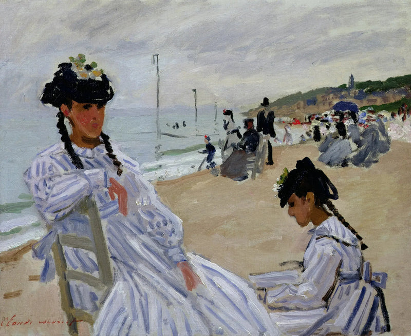På stranden i Trouville - Claude Monet