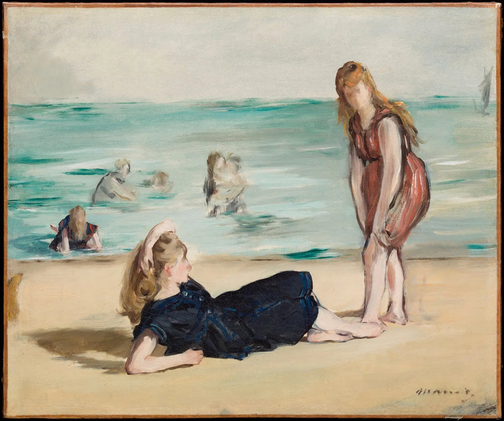 Sur la plage - Édouard Manet image 1 copie de tableau peinte à la main