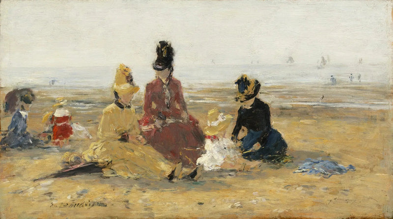 På stranden, Trouville - Eugène Boudin