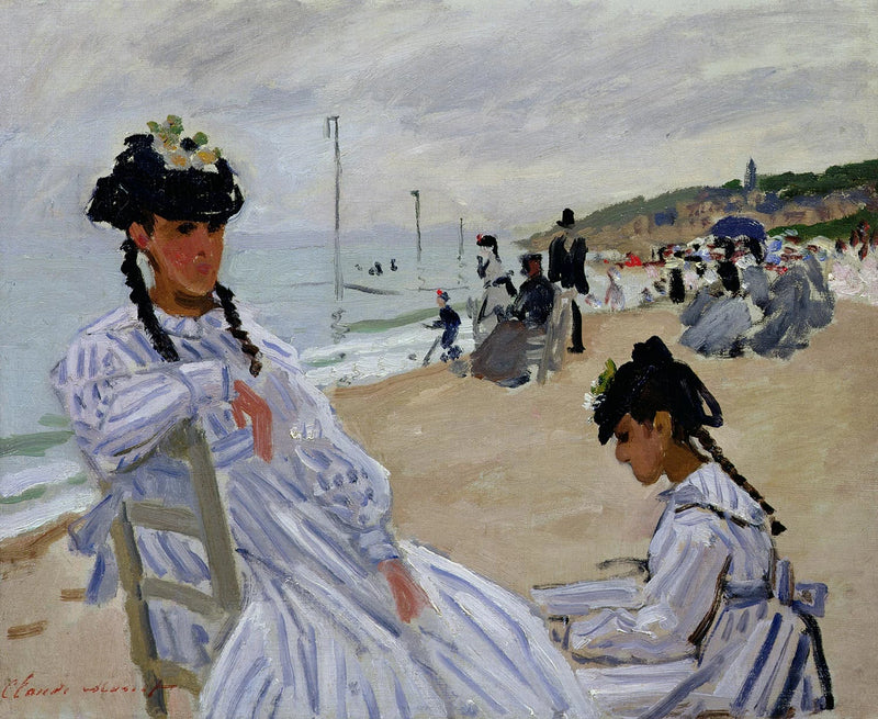 På stranden i Trouville W162 - Claude Monet