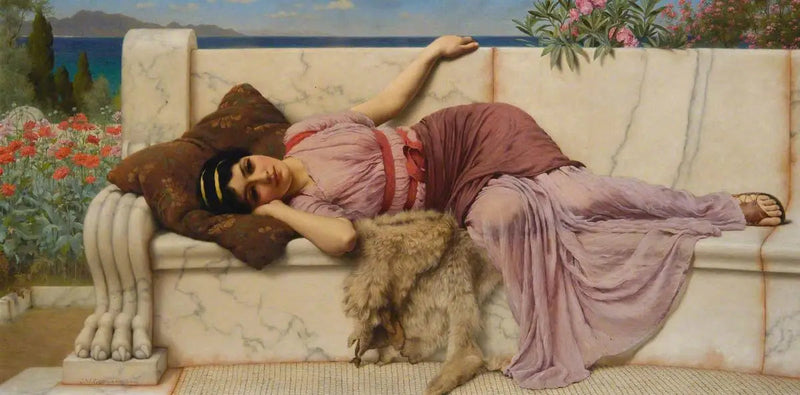 På terrassen - John William Godward