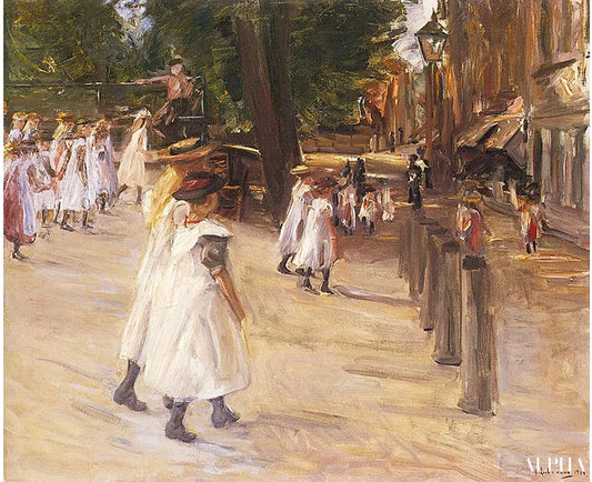 Sur le chemin de l'école à edam - Max Liebermann - Reproductions de tableaux et peintures haut de gamme